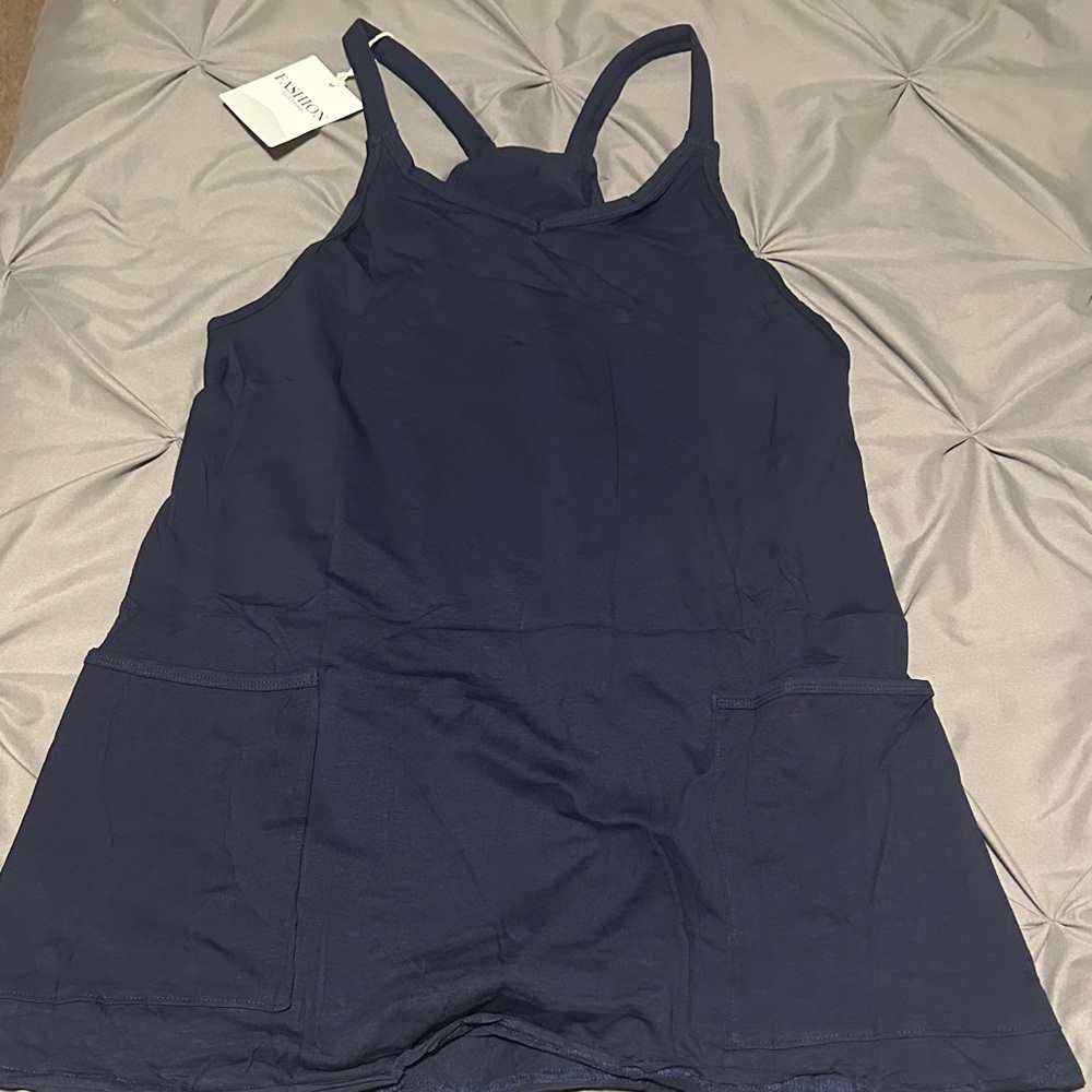 Navy Blue athletic dress.